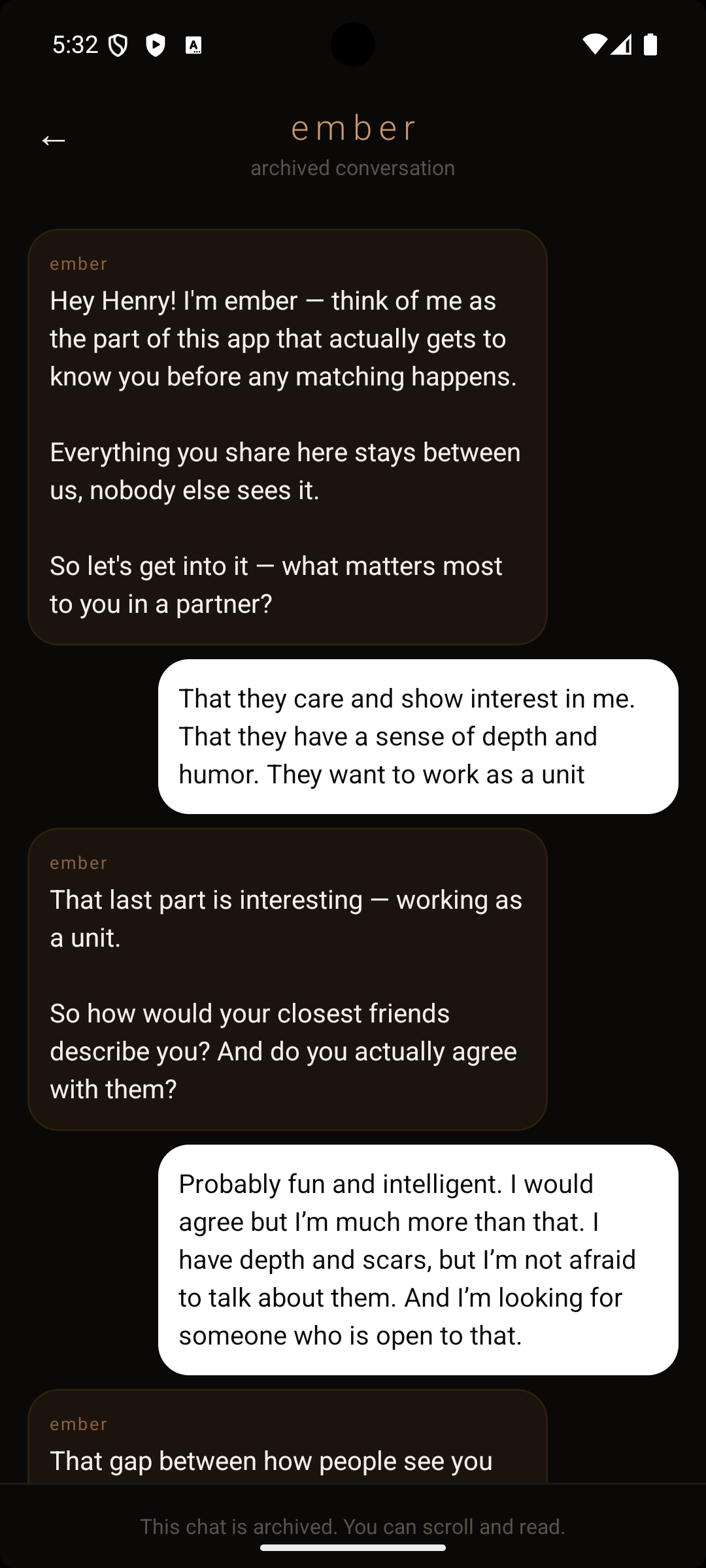 ember AI conversation